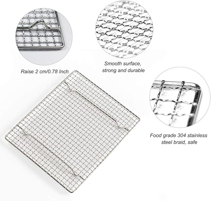 100% Stainless Steel Wire Cooling Rack Heavy Duty Roasting Rack for Baking Cooking Roasting Grilling