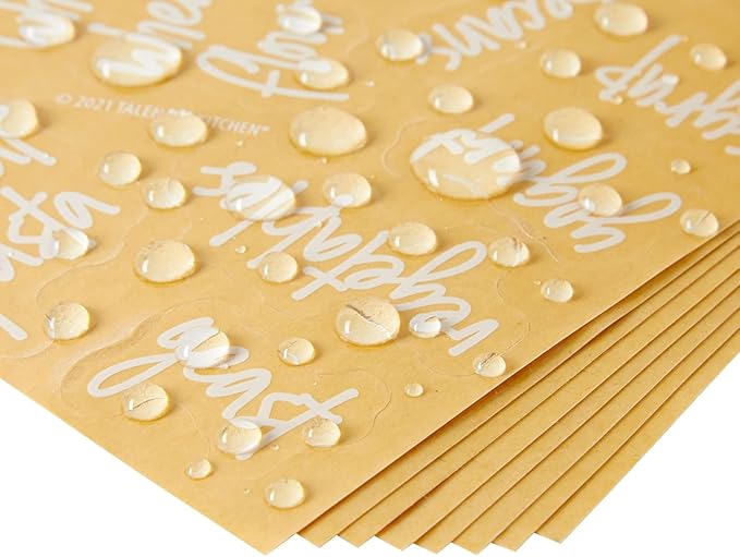 Talented Kitchen Pantry Labels for Containers (375 Pack) - White Script Pantry Stickers for Organizing Food Containers, Jars, Storage, and Bins (Water Resistant)