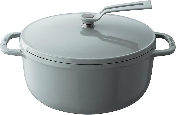 Vermicular Oven Pot 2.0 | Lightweight Enameled Cast Iron Pot | 22cm (3.7 Qt) | Non-Toxic | Induction-compatible | Dutch Oven | Made in Japan | Oyster Gray
