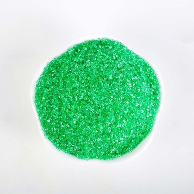 Kasvan Green Sanding Sugar Sprinkles - Edible Sugar Crystals, Baking Cake Decorations, Ice Cream Toppings cupcake Decorating, Wedding Party Chirstmas Supplies, 85g/3.2oz