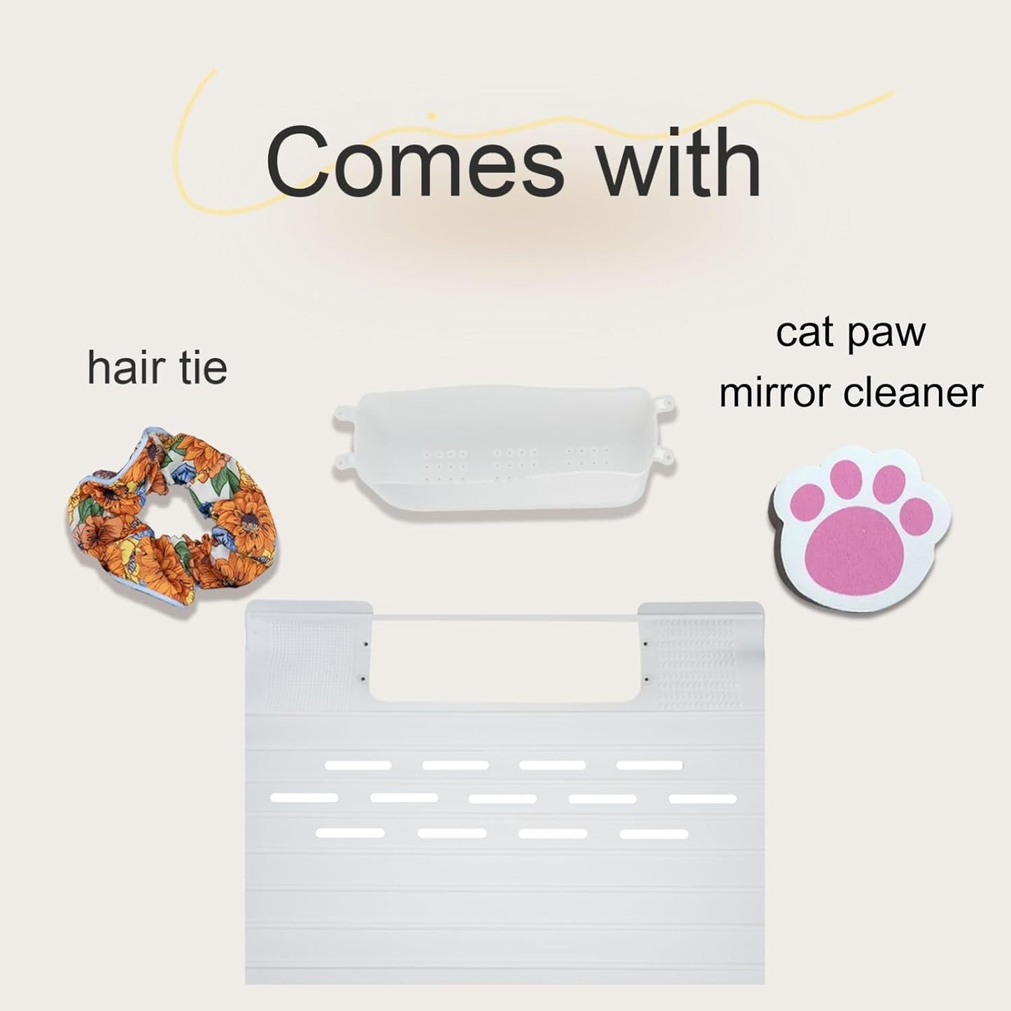 White Foldable Sink Cover, Silicone Makeup Mat for Sink with Draining Rack – Multipurpose Bathroom Sink Cover for Travel, Storage, and Countertop Protection