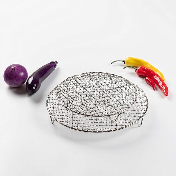 Versatile Round 304 Stainless Steel Cooling Rack Baking,Heat Resistant Rust Proof Sturdy Durable Dia 9.5"