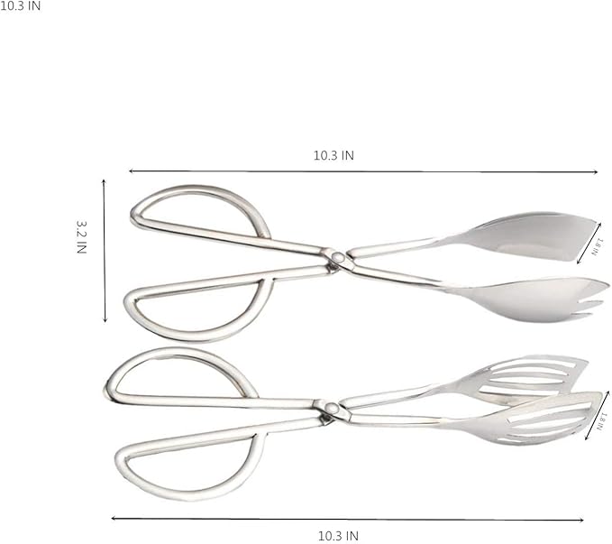 Stainless Steel Buffet Tongs - Set of 2, 10.3'