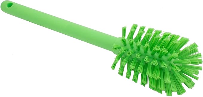 SPARTA Large Water Bottle Brush Ideal for Wide-Mouth Jars, Bottles and Tumblers, Dishwashing Tool with Handle for Home and Commercial Kitchens, Plastic, 12 Inches, Lime, (Pack of 6)