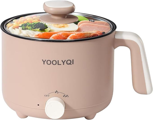 Hot Pot Electric : 1.5L Mini Ramen Cooker with 2 Temp Settings, Portable Lazy Pot Dorm, Office Must Have for Ramen/Noodles/Soup/Oatmeal
