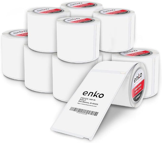 enKo (12 Rolls, 2640 Labels) Address & Shipping Labels 30323 (2-1/8 x 4") Compatible for Dymo LabelWriter