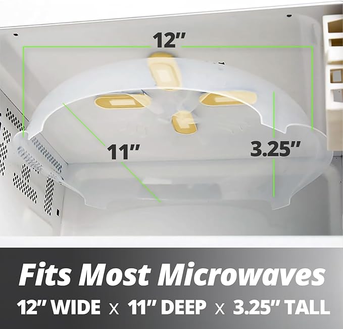 Magnetic Microwave Cover for Food | Clear Microwave Splatter Cover | Microwave Plate Cover with Steam Vents | Food Grade Dish Cover | BPA-Free | Dishwasher Safe | Orange