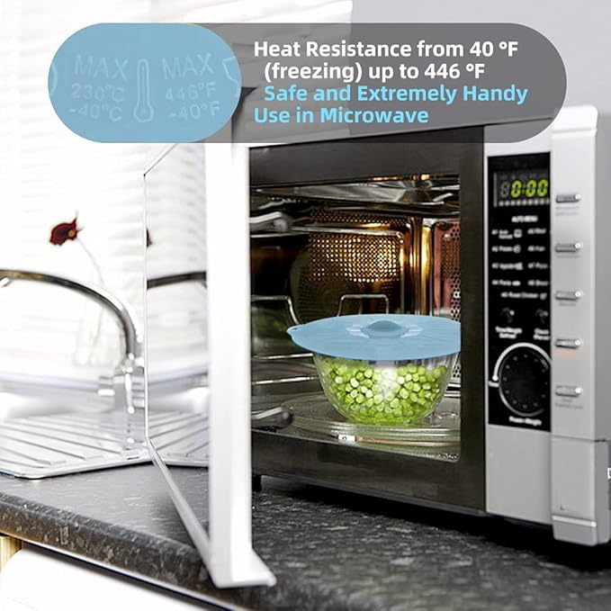 Silicone Bowl Covers - Silicone Covers for Food Storage Lids for Pots and Pans BPA Free Bowl Lids Universal Lid for Pots and Pans Microwave Food Cover for Cooking