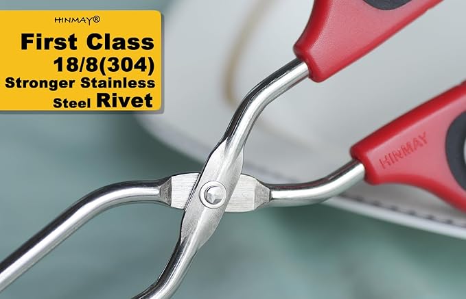 Stainless Steel Scissor Tongs 15-Inch Heavy Duty Grilling Tongs, Set of 2