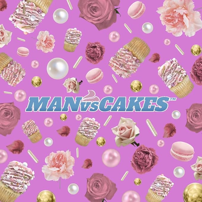 Manvscakes Edible Metallic Sprinkles Mix with Assorted Shapes and Sizes for Parties, Cookies, Ice Cream, Cake and Cupcake Decorating, 4 oz(Rose Gold and Pink)