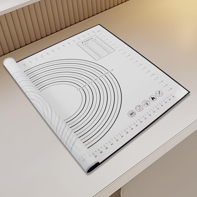 32x24" Extra Large Dough Mat Silicone Baking Mats for Rolling Pastry,Kneading Sourdough Bread Baking Supplies Black