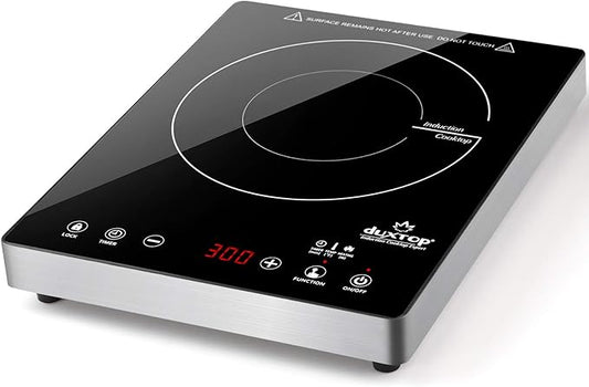 Duxtop Portable Induction Cooktop, High End Full Glass Induction Burner with Sensor Touch, 1800W Countertop Burner with Stainless Steel Housing, E200A, Black