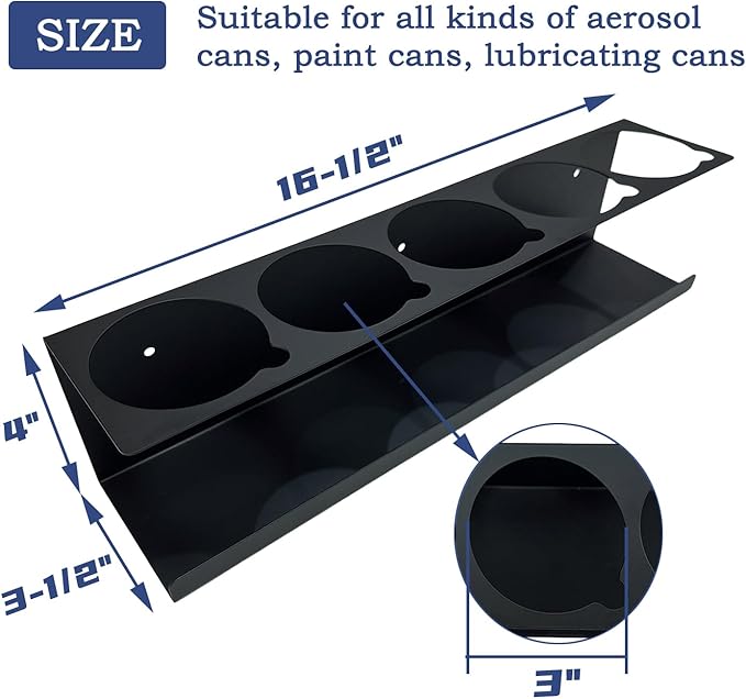 Spray Can Holder Organizer Aerosol Can Rack Wall Mount Spray Paint Storage Fit For Garage And Workspace (Pack of 2)