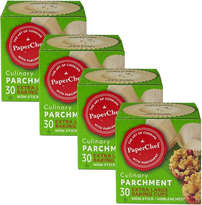 X-Large Parchment Baking Cups - Easy Release, Non-Stick Paper - 30 Count - 4 Pack