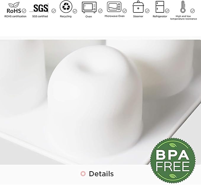 OCPO KITCHEN Apple Silicone Mold for Baking Mousse Cake, Candy, Chocolate, French Fruit Dessert, Pastry, Cupcake, Ice Cream, Pudding, Cake Decoration Mold, 3D Apple Shape (15-Cavity)