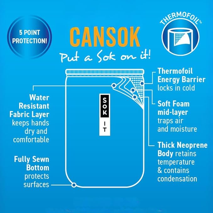 Sok It CanSok Sleeve for Beer & Soda Insulated Neoprene Cover (Hearty Hues, 12oz Can Sleeve)
