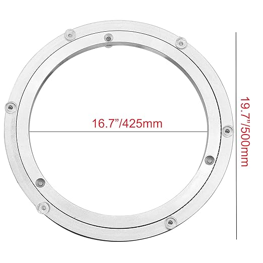 Aluminium Alloy Turntable Bearing, Heavy Duty Swivel Turntable Lazy Susan Rotating Bearing Turntable Round Dining Table Smooth Swivel Plate Hardware, 20"