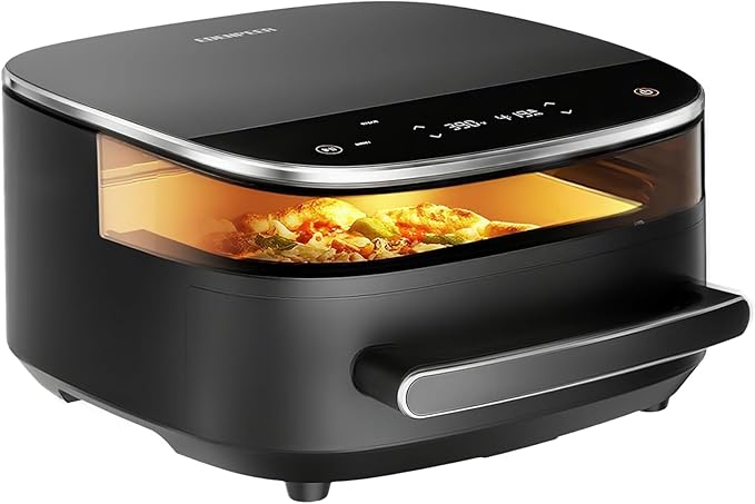 Large Air Fryer,11-IN-1 Airfryer,Super Fast Cooking Speed with Dual Heat Source, Non Toxic Air Fryers Stainless Steel, Max Crisp Technology with 450F, 6QT Up to 33 Chicken Wings Capacity