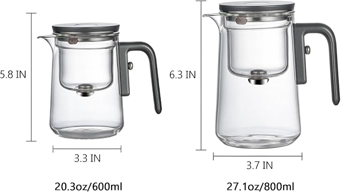 Enchanti Tea Pot - 600ml/20.3oz Witchcraft Magic Glass Teapot, Magnetic Water Separation Design, Borosilicate Infuser Pot with Strainer for Loose Leaf & Herbal Teas, Ideal for Tea Maker