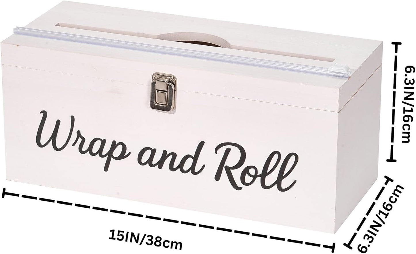 Plastic Wrap Dispenser with Cutter– Fits 12" 3000ft Costco Wrap, Foil, Cling, Wax Paper for Kitchen, Restaurant