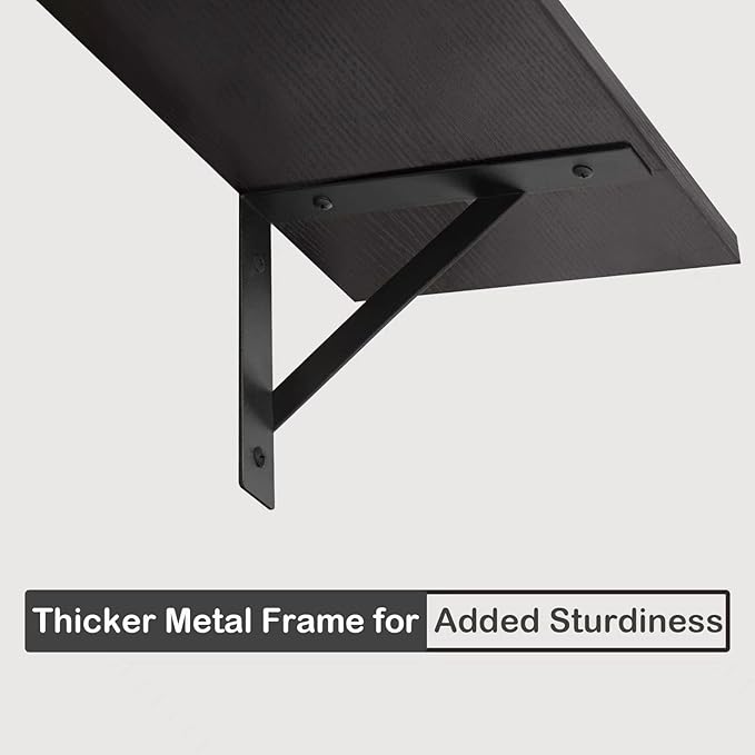 DINZI LVJ Long Wall Shelves, 23.6 Inch Wall Mounted Shelves Set of 2, Easy-to-Install, Wall Storage Ledges with Sturdy Metal Brackets for Living Room, Bathroom, Bedroom, Kitchen, Espresso