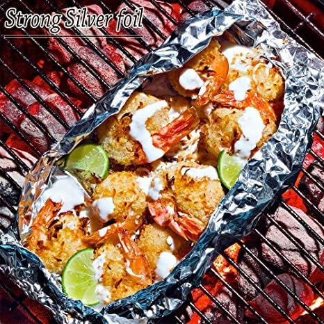 Aluminum Foil Wrap for Food -12 x 1000 FT (2 Box) Heavy Duty Aluminum Foil - BBQ Silver Foil Rolls for Grilling, Roasting, Baking - Perfect for Commercial & Home Use