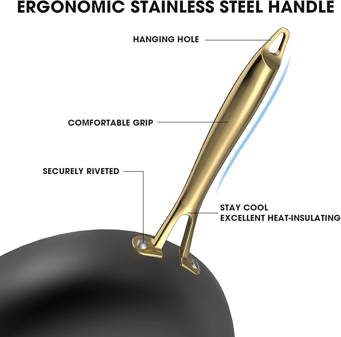 imarku Cast Iron Skillets, 12 Inch Cast Iron Pan, Professional Non Stick Frying Pans Long Lasting Nonstick Frying Pan Nonstick Pans Stay Cool Handle Easy Clean, Unique Birthday Gifts for Women/Men