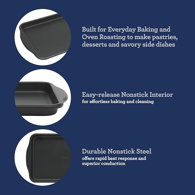 Oster Teston 13 x 9 Inch Nonstick Carbon Steel Cookie Sheet - Matte Black