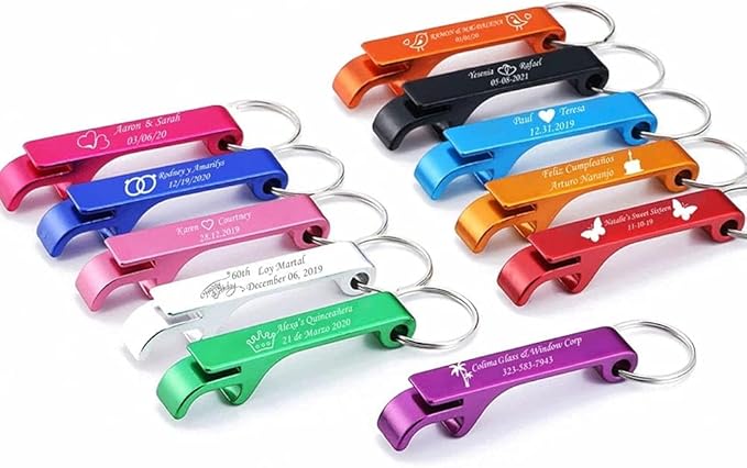 100pcs Personalized Bottle Opener With Name,Custom Bottle Opener Keychain Wedding Party Favors Birthday Business Family Reunion Favors