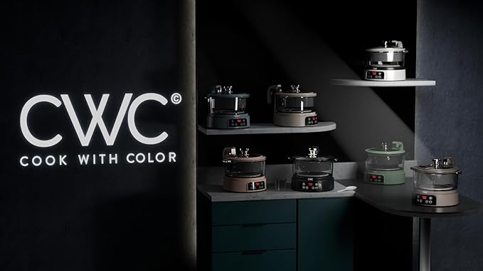 COOK WITH COLOR 3L Glass Low Carb Rice Cooker - Makes 6 Cups Low Sugar Rice with Auto Lift Filter Basket, Hotpot & Steamer for Rice, Grains and Oats, Digital Panel with Keep Warm Function, Sand