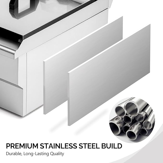 ROVSUN 24.9QT Electric Deep Fryer with Baskets, Timer Drains & Lids, 3400W Commercial Deep Fryer, Dual Tank Kitchen Countertop Frying Machine, Adjustable Temperature for Home Restaurant