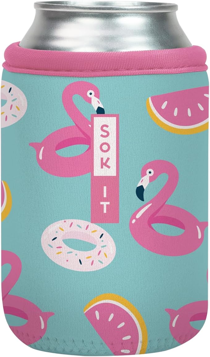 Sok It CanSok Sleeve for Beer & Soda Insulated Neoprene Cover (Poolside Perfection, 12oz Can Sleeve)