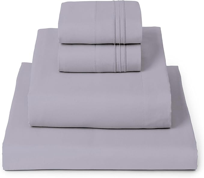 Mellanni California King Sheets Set - 4 PC Iconic Collection Bedding - Hotel Luxury, Extra Soft, Cooling Bed Sheets - Wrinkle, Fade, Stain Resistant (Cal King, Lavender)