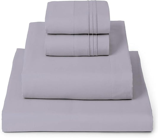 Mellanni Queen Sheets Set - 4 PC Iconic Collection Bedding - Hotel Luxury, Extra Soft, Cooling Bed Sheets - Wrinkle, Fade, Stain Resistant (Queen, Lavender)