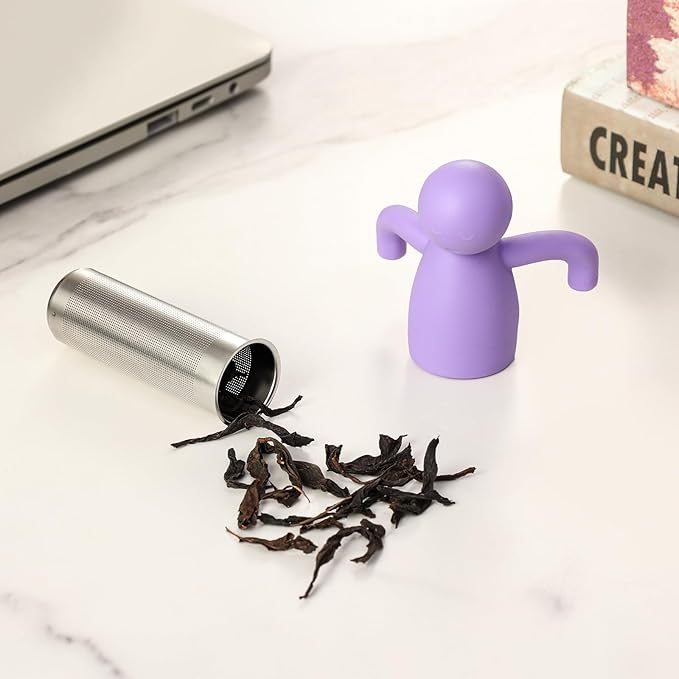 Leden Loose Leaf Tea Steeper Cute Tea Infuser for Girl Kids Extra Fine Mesh Tea Ball Stainless Steel Tea Filter for Cup Mug Pot Purple
