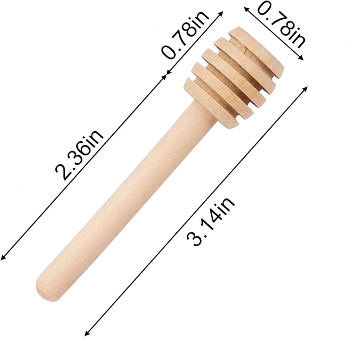 100Pcs 3 inch Honey Dipper Sticks - Wooden Honey Dipper, 3 Inch Mini Honeycomb Stick, Honey Stirrer Stick for Honey Jar Dispense Drizzle Honey and Wedding Party Present