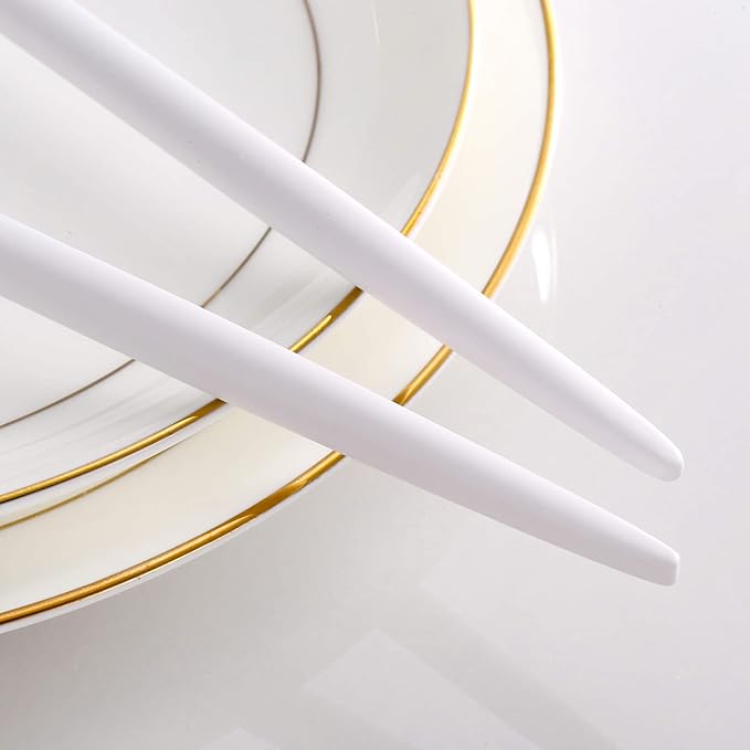 White Gold Salad Serving Utensils,Serving Spoons Stainless Steel,2Pcs Long Handle Salad Servers 11.42 Inch,Salad Utensils for Serving,Matte Finish,Dishwasher Safe