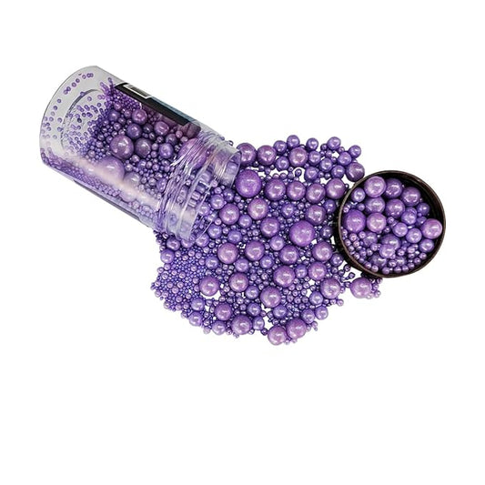 Edible Purple Sugar Pearls Candy Sprinkles 120G/ 4.23Ounce Baking Cake Sprinkles Cupcake and Cake Topper Cookie Decorations Wedding Party Valentines Halloween Christmas Supplies
