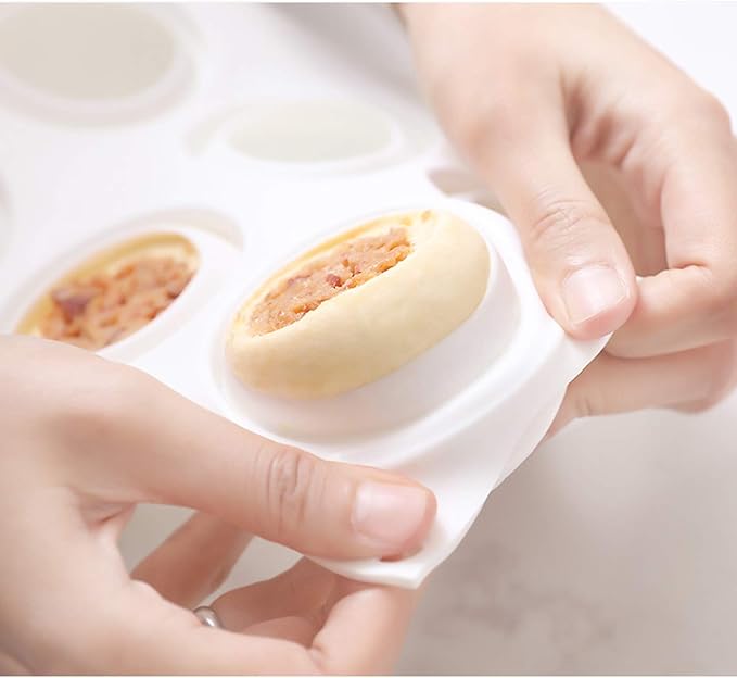 OCPO Kitchen 3D Stone Silicone Mold for Baking Mousse Cake French Dessert Pastry Chocolate Pudding Cupcake, Stone Shape (8-Cavity)