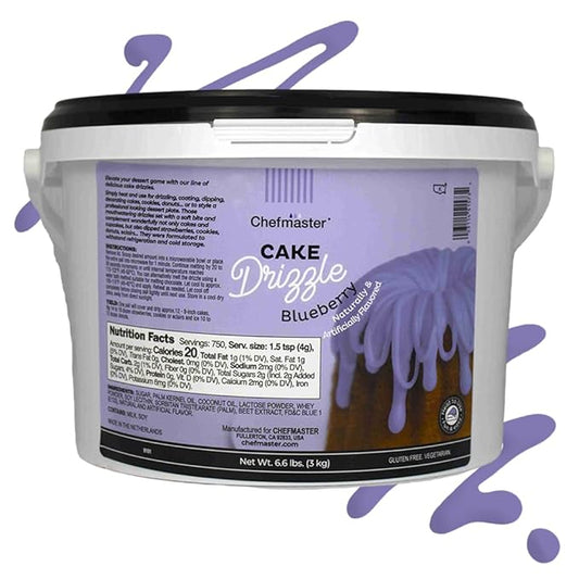 Blueberry-Flavored Cake Drizzle by Chefmaster, Edible Cake Drip Frosting for Decorating, Drip for Cakes, Cupcakes, Cookies, Donuts, 6.6 lbs