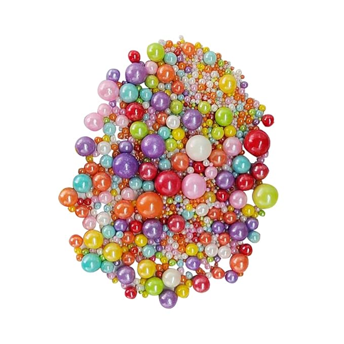 Edible Multicolor Sugar Pearls Candy Sprinkles 120G/ 4.23Ounce Baking Cake Sprinkles Cupcake and Cake Topper Cookie Decorations Wedding Party Valentines Halloween Christmas Supplies