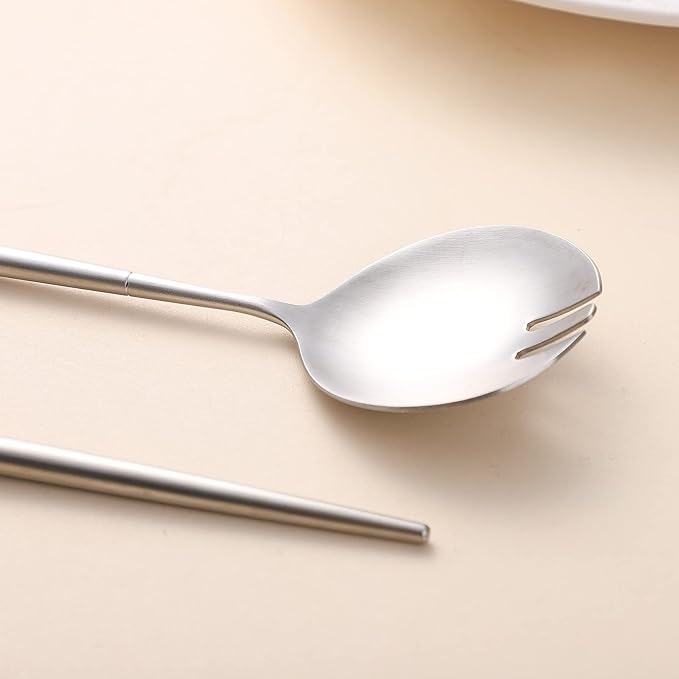 Salad Servers,Spoon and Fork Set 11.41 inch,18/10 Stainless Steel Salad Serving Silver