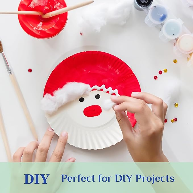 MUCHII 600 Count 6 Inch Paper Plates, White Uncoated Disposable Dessert Plates for Snacks, Cake, Candy