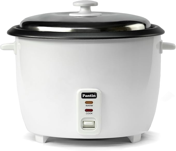 Pantin Commercial Electric Rice Cooker – 16 Cups Raw / 32 Cups Cooked Capacity w/Measuring Cup & Scoop – High-Efficiency Large Rice Cooker Commercial Rice Cooker for Restaurants, Hotels and Catering