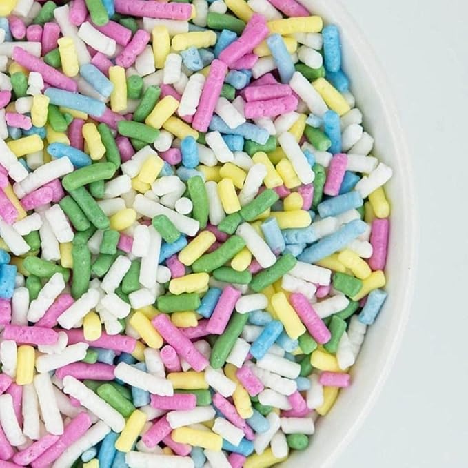 Pastel Sprinkles for Baking Cake and Cupcakes - Pastel Sprinkles Decorations in Vegan and Natural Sprinkles for Ice Cream Toppings - Cake Sprinkles in Pastel Jimmies Sprinkles for Donuts and Cookies