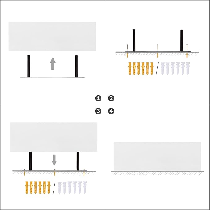 HOOBRO Floating Shelves for Wall, Wall Mounted Shelf Set of 2, 23.6" Hanging Shelf with Invisible Brackets, for Wall in Bathroom, Bedroom, Toilet, Kitchen, Living Room, Office, White WT60BJ01