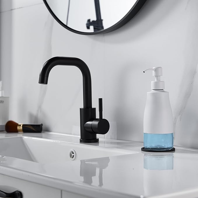 White Soap Dispenser with Coaster and Stickers, Stainless Steel and Glass Bottle Hand Pump Dispenser, Refillable Liquid Hand Soap Dispenser for Bathroom & Kitchen (11OZ / 320ML)