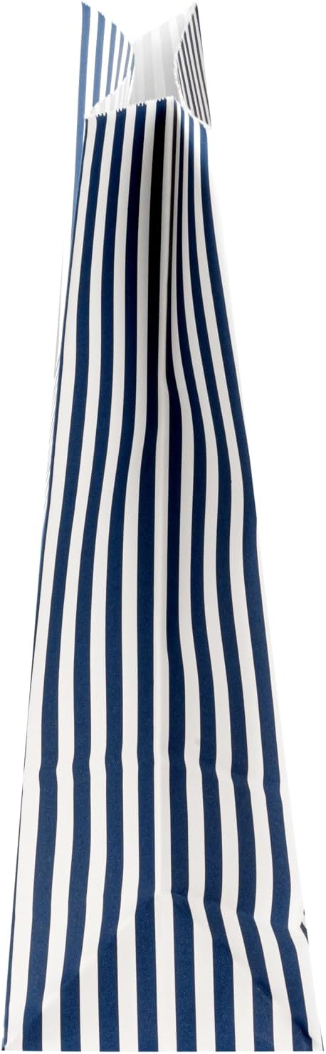 Restaurantware Bag Tek 12 LB Disposable Lunch Bags 100 Sturdy Take Out Bags - Flat Bottom Great For Restaurants Cafes And Bakeries Blue And White Paper Popcorn Bags Versatile For Grocery