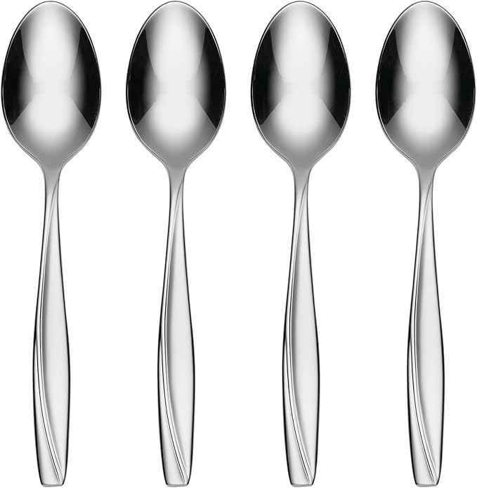 Oneida Camlynn Everyday Flatware Dinner Spoons 18/0 Stainless Steel, Set of 4, Silver