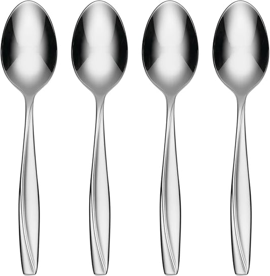Oneida Camlynn Everyday Flatware Dinner Spoons 18/0 Stainless Steel, Set of 4, Silver